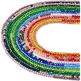 Beadthoven 3075pcs 2mm Crystal Beads for Jewelry Making, Faceted Round Crystal Glass Beads Gradient Color Transparent Crystal Gemstone Bead Loose Spacers for Bracelets Necklaces DIY Craft Beads Adults