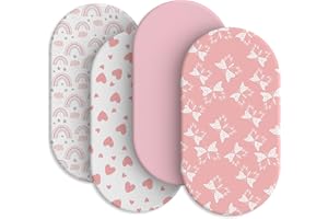 IOCCLH Baby Bassinet Sheets for Baby Boy Girls,4-Pack Fitted Bassinet Sheets Set Compatible with Halo Bassinest Swivel Sleepe