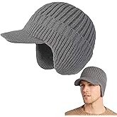 Unisex Cozy Head Beanie with Brim and Ear Flaps