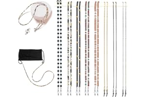 Damanse Eyeglass Chain,8 Pcs Beaded Eye Glasses Strap Holders around Neck For Women