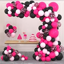 Amazon.com: Kit de arco de guirnalda de globos de color rosa ...