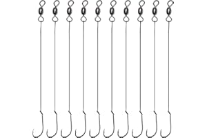 OROOTL Wire Leader Hook Rigs, 18pcs Saltwater Snelled Fishing Hooks Leader Rig Surf Fishing Rigs Baitholder Hooks with Leader Line Bottom Fishing Rig for Saltwater Freshwater