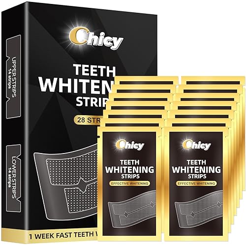 Teeth Whitening Strip for Sensitive Teeth 14 Treatments, Non-Slip Strips, Effective Kit, Fast Result Remove Smoking, Coffee Stains, Professional Tooth Whitening - 28 Non-Slip Strips