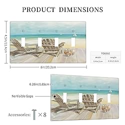 Spshian Light Switch Cover Beach Chair Seascape