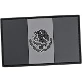 Mexican Flag PVC Patch &mdash; Subdued Blackout Bandera de Mexico Morale Patch &mdash; 3.2 &times; 2 in Hook Backing (Loop Side Not Included) | Tactical Patch for Backpacks, Vests &amp; Jackets | Waterproof, Easy-Clean