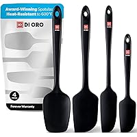DI ORO Silicone Spatula Set - Rubber Kitchen Spatulas for Baking, Cooking, & Mixing - 600°F Heat-Resistant & BPA Free Silicon