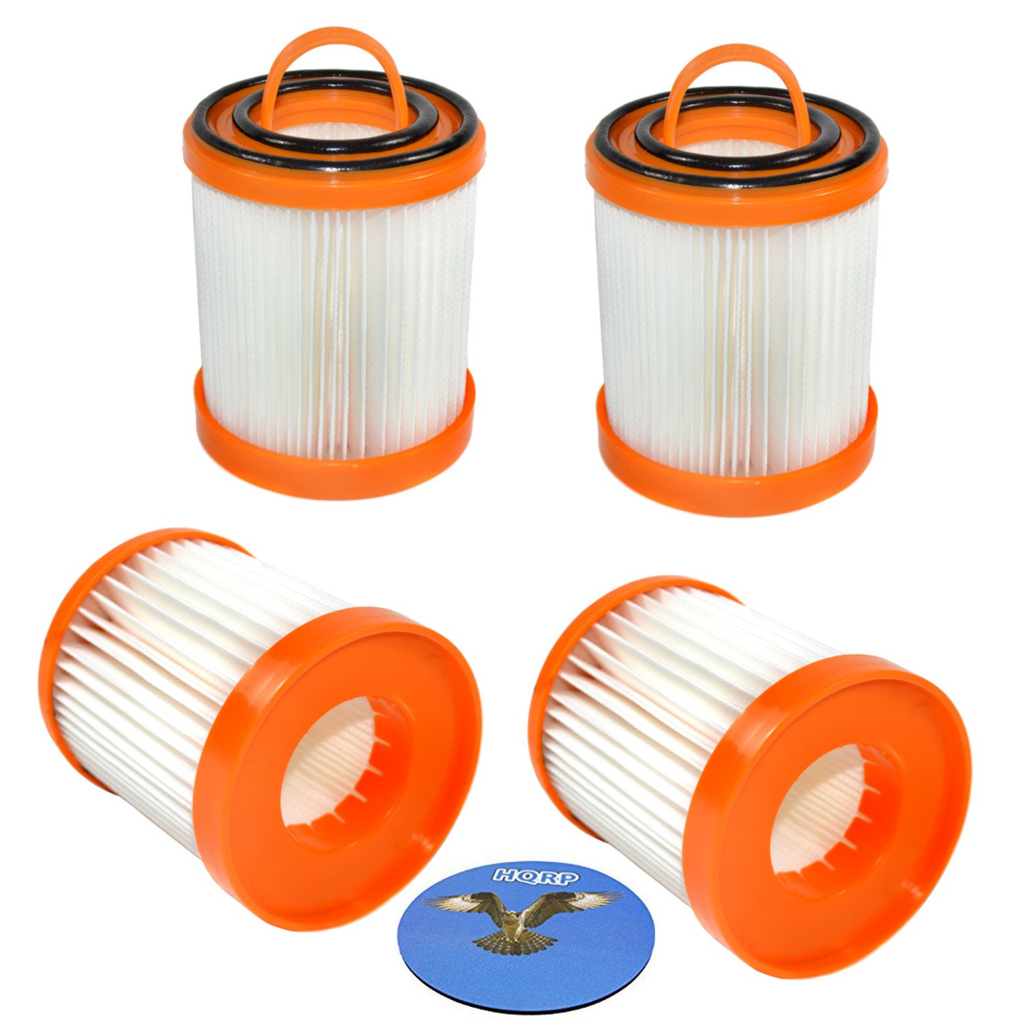 HQRP 4-Pack Dust Cup Filter for Eureka 5843AV, 5843AZ, 5840A, 5840AV, 5841A, 5841AS, 5841AV, 5841BV, 5841BS, 5842A, 5842AV Litespeed Whirlwind Bagless Vacuum Cleaners Coaster