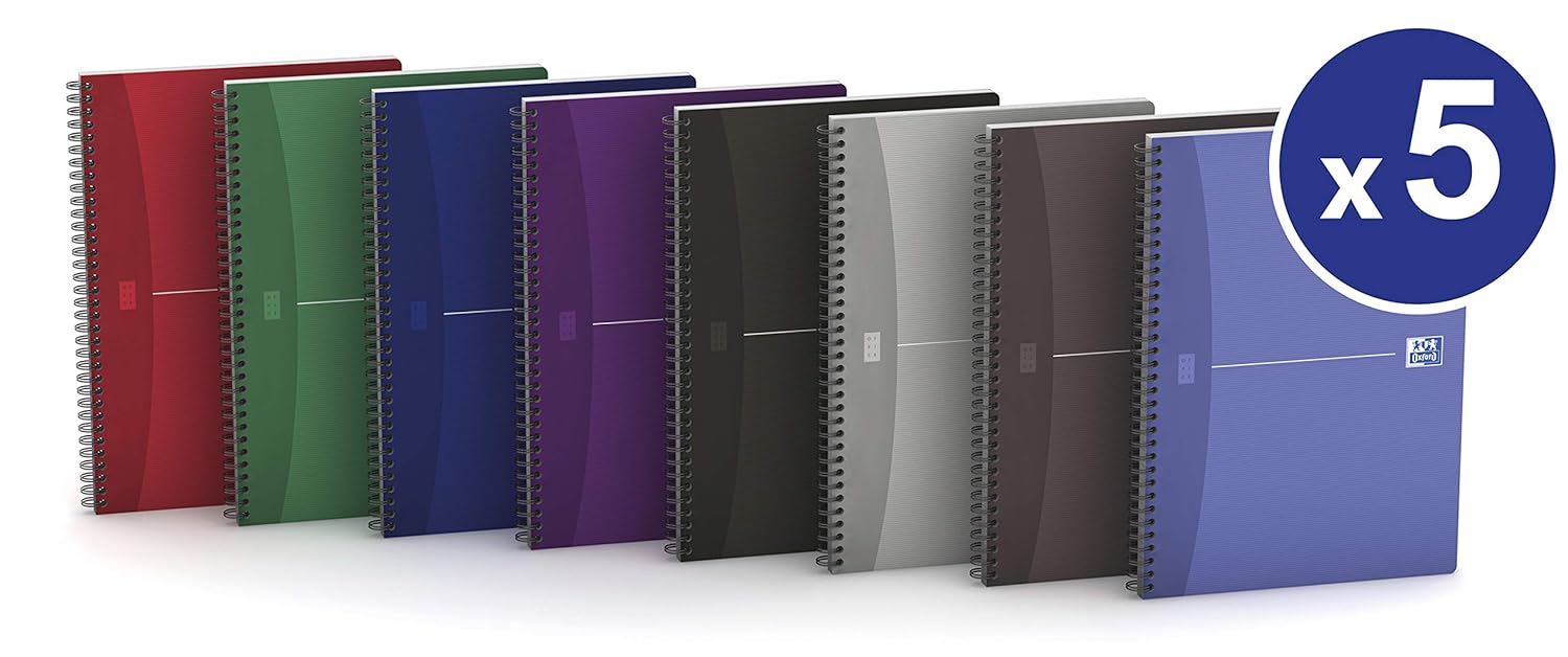 Oxford Office Essentials A5 Card Cover Wirebound Notebook Narrow Ruled