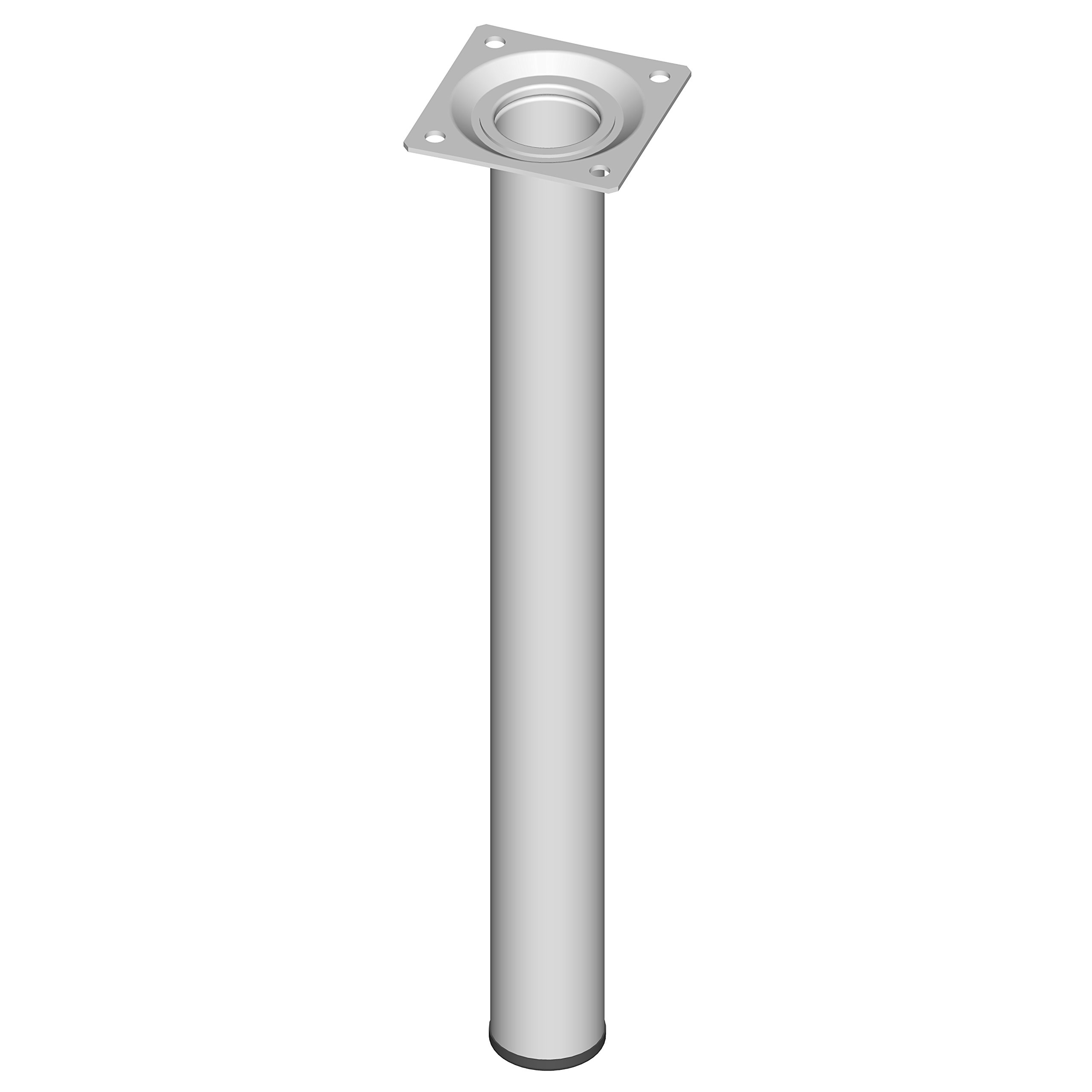 Element System Steel Pipe Feet Round Table Leg, Furniture Feet including Screw-On Plate, 11100-00033