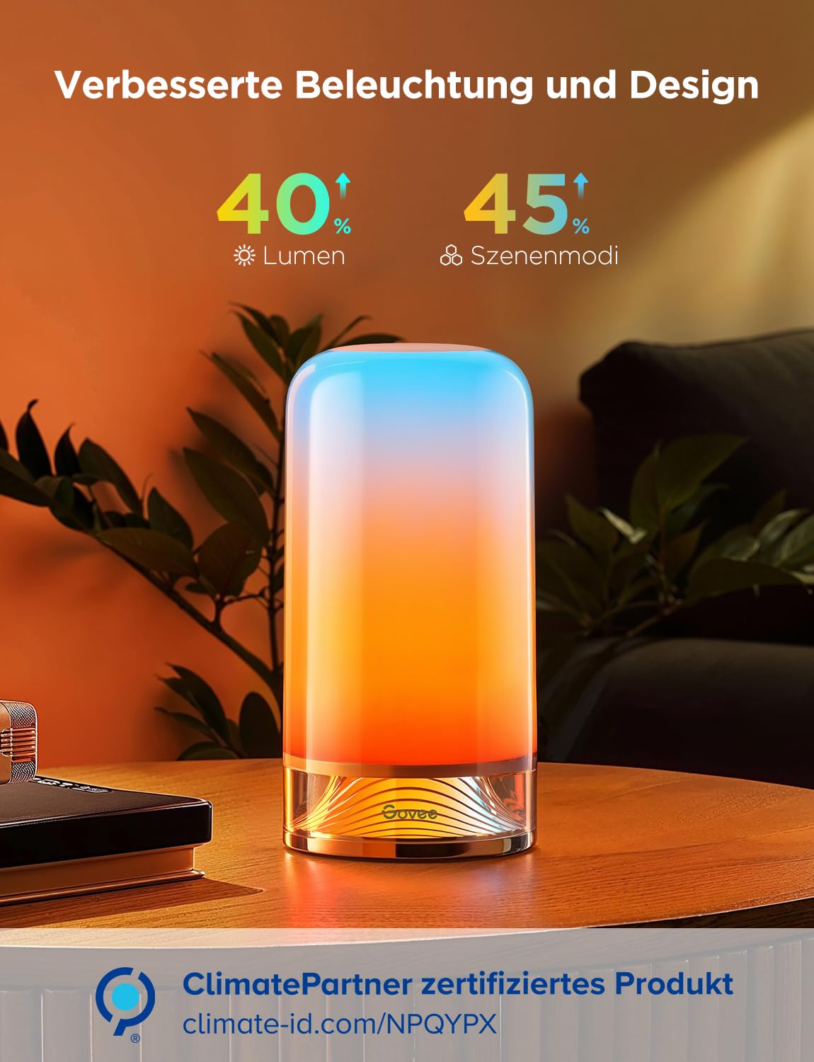 Govee LED Tischlampe, Nachttischlampe Touch Dimmbar RGBICWW, Steuerung von Alexa mit 70+ Szenenmodi, 500 Lumen, Funktioniert mit Matter, 2700-6500k, für Wohnzimmer und Schlafzimmer 2