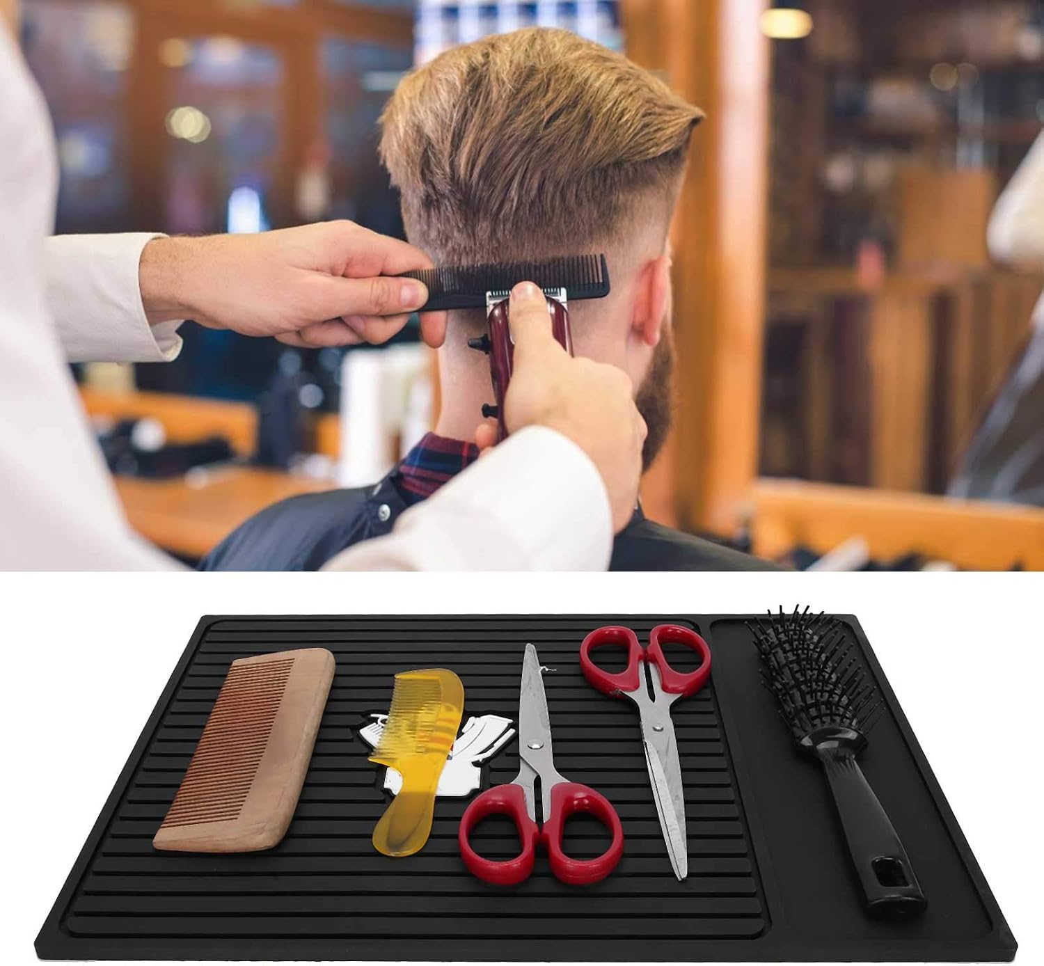 Silicone Anti-Slip Heat Resistant Station Mat for Clipper Trimmer Organizer Pad Beauty Salon Table Mat for Hairdressing Styling Dryers - Image 5