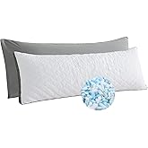 WhatsBedding Memory Foam Body Pillow with Removable Pillowcase -Fluffy Body Pillows for Adults -Large Long Bed Pillows for Sleeping - White