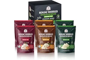 52USA Organic Konjac Shirataki Noodle, Low Carb Pasta 52.8 Oz (1500 g), Angel Hair, Fettuccine, USDA Organic Healthy Spaghetti Noodles (3 Variety - 6 Pack Inside), Keto and Paleo Friendly, Low Calorie, Sugar Free, Vegan, Ready to Eat