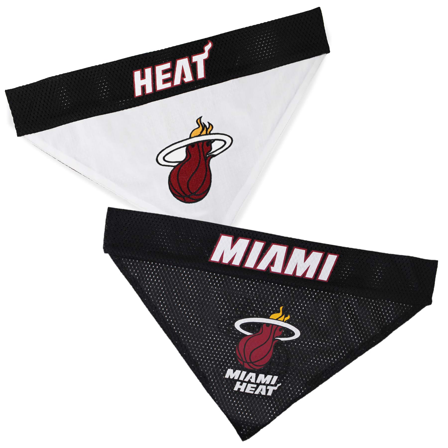 Pets First NBA Dog Bandana - Miami Heat Reversible Pet Bandana. 2 Sided Home & Away Sports Bandana with a PREMIUM Embroidery TEAM Logo, Small/Medium