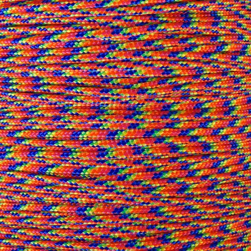 PARACORD PLANET 10, 25, 50, and 100 Foot Hanks of 425 Paracord (3mm) - Made of 100% Nylon for Tactical, Crafting, Survival, General Use, and Much More (Kaleidoscope, 100 Feet)