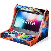 Switch Arcade Stick for Switch and Switch 2 Console, (Screen Not Included) | Retro Arcade Machine with Screenshot Button, Plug-and-Play, Smart Charging LED Indicators,12 game card slots