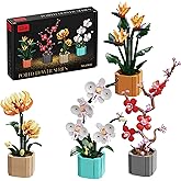 BRICK HAMBURG Flower Bouquet Building Blocks 4 Set, Artificial Flowers Toys Botanical Collection DIY Unique Home&Office Bonsai Decoration Adults, Teen Girls for Birthday