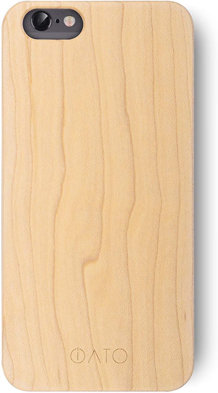 iATO iPhone 6s/6 Wood Case. Real Maple iPhone 6s/6 Case Wood. Minimalistic Classic Wood iPhone 6/6s Case – Real Natural Wooden Overlay & Black Polycarbonate Bumper for 4.7