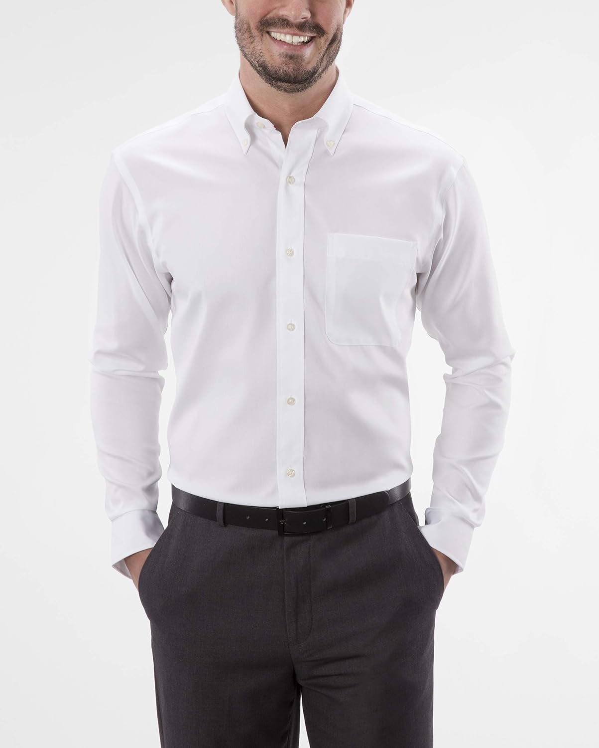Tommy Hilfiger Men's Regular Fit Non Iron Solid Button Down Collar at  Men’s Clothing store
