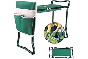 PLKO Garden Kneeler and Seat Stool Heavy Duty Garden Folding Bench with Large Tool Pocket and Soft EVA Kneeling Pad for Gardening Lovers