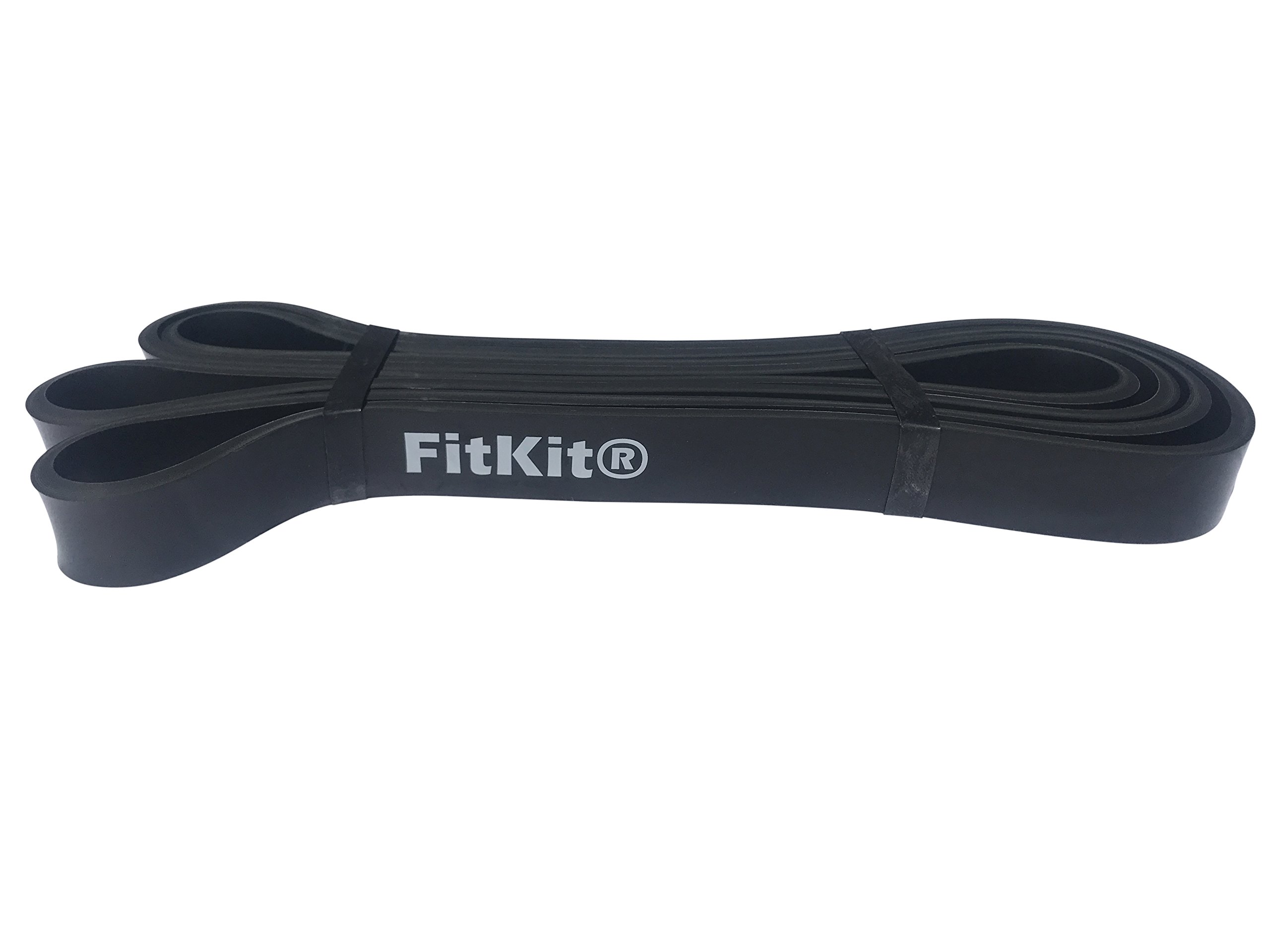 FitKit Resistance Bands | Assisted Pull Up Band | Exercise Workout Bands for Pull Ups โ Powerlifting โ Yoga โ Stretch Mobility Exercise for Men/Women Use at Home/Gym (#2 - Black Band x 1)