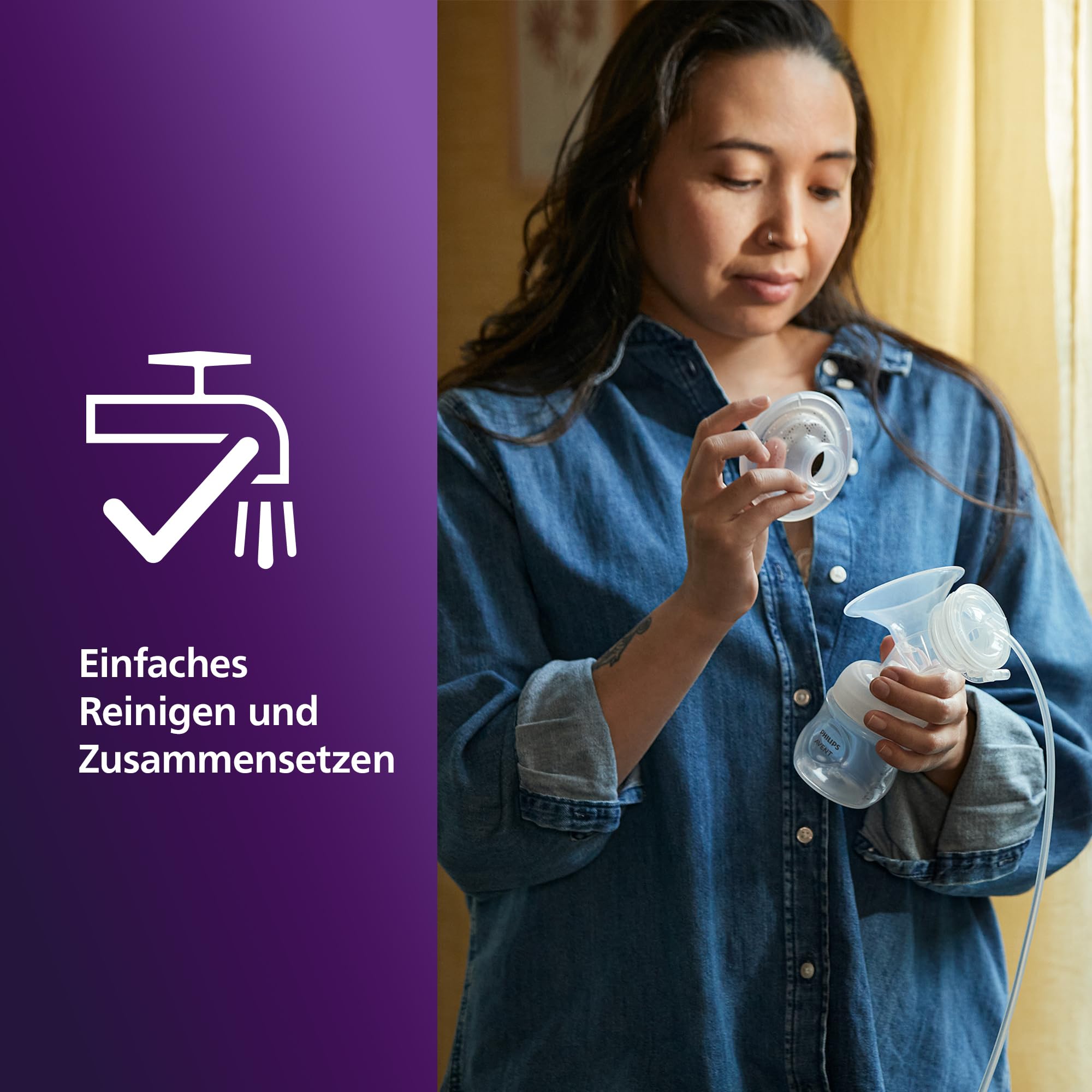 Philips AVENT Elektrische Einzelmilchpumpe, in Klinikqualität, Trinkrhythmus wie Ihr Baby, 125-ml-Flasche und Stilleinlagen, Rosa, 5-teilig, Modell SCF395/31 3