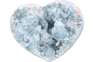 dssmboom Natural Rough Blue Celestite Crystal Mineral Specimen for Crystal Collection, Irregular Geode Celestine Raw Stone for Home Office Decor & Chakra Balancing, 2.36"-3.15"