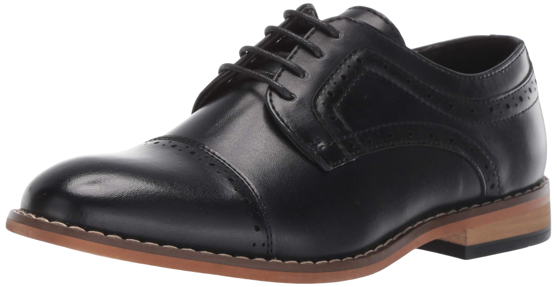 STACY ADAMS boys Dickinson Cap-toe Oxford, Black, 6.5 Big Kid US