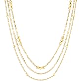 Milla Layered Necklaces for Women – 14K Gold Plated or Silver Plated Dainty Necklace Stack, Trendy Triple Chain Necklace Set