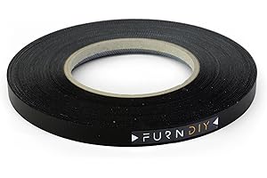 FD FURNDIY Furndiy Black 3/4" x 250' Roll Pre-Glued Melamine Edge Banding, Iron on Edge Band, Hot Melt Adhesive, Edge Tape for Easy Furniture Restoration, Edging for Cabinet Repairs, Smooth Surface, Based in USA