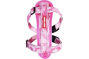 EzyDog Chest Plate No Pull Dog Harness – Escape Proof Harness with Reflective Stitching and Comfort Padding for Easy Walks, Training & Control - Car Restraint Included (Large, Pink Camo)