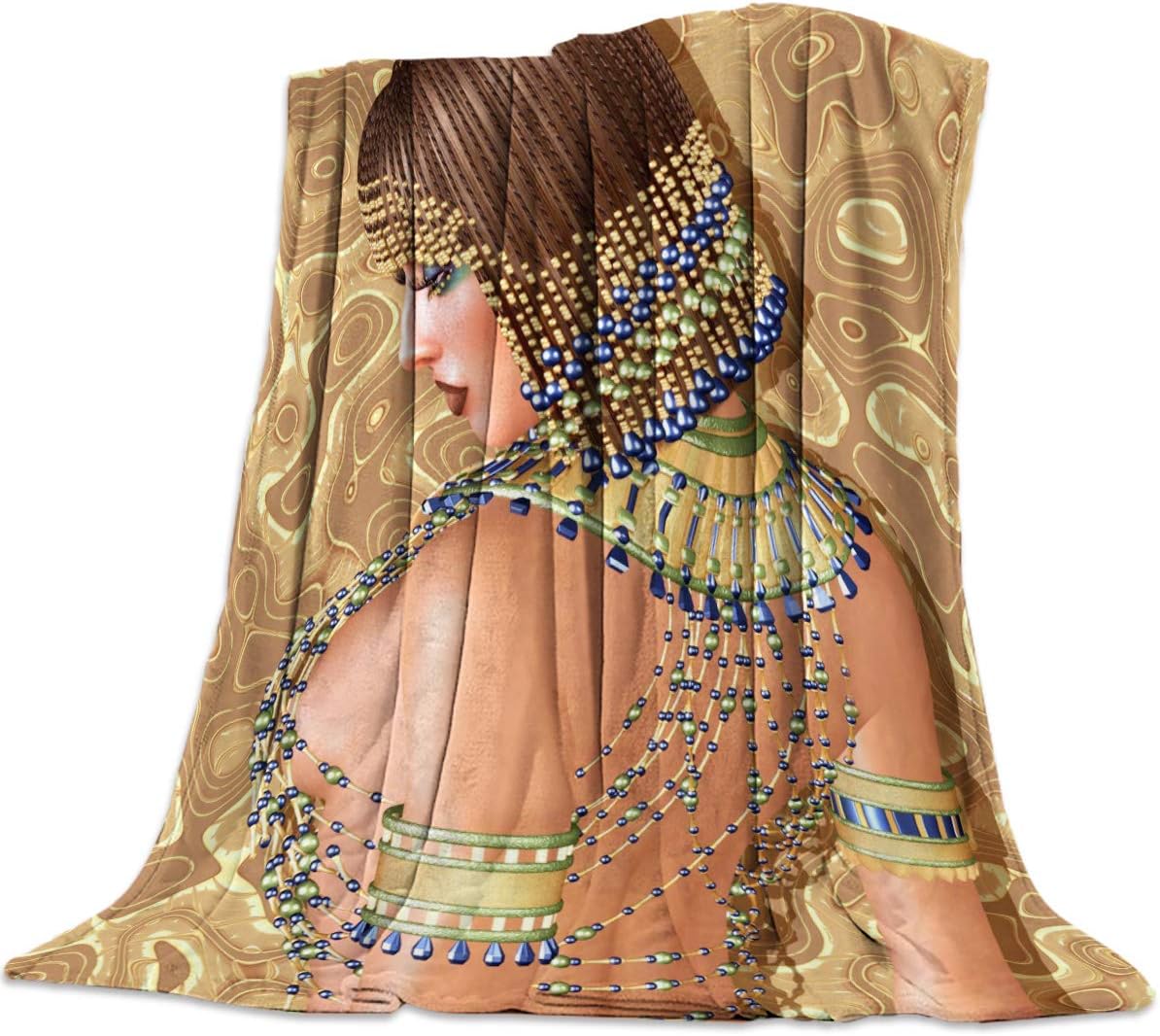 Amazon Com Our Dreams Flannel Fleece Throw Blanket 40 X 50 Inches Glamorous Egyptian Woman Retro Style Picture Cozy Blankets For Bedroom Living Rooms Sofa Couch Soft Lightweight Warm Kitchen Dining