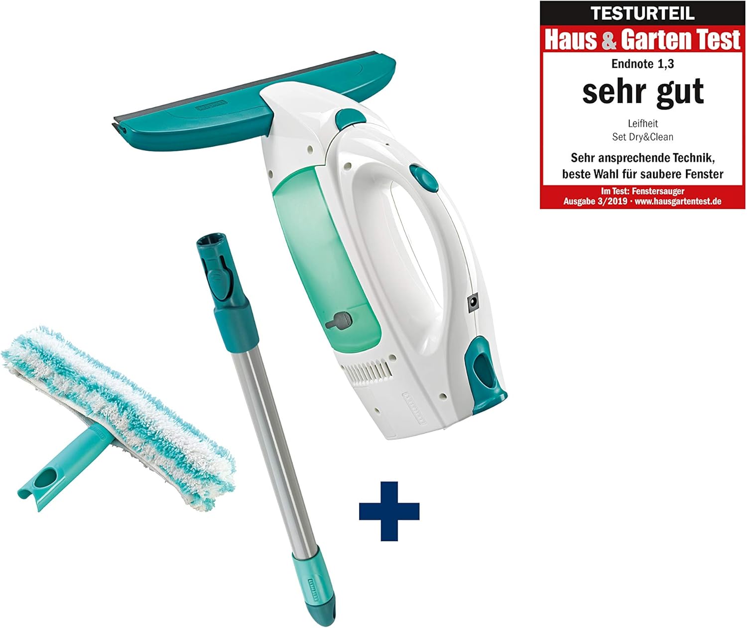 Leifheit Dry and Clean Window Vacuum Cleaner Set including Handle and Washers - Image 3
