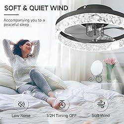 VOLISUN Fandelier Ceiling Fans with Light, 15.7in