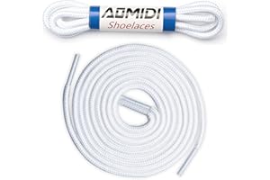 AOMIDI 2 Pair Shoelaces Round Athletic Shoes Lace for Boot Laces Shoelaces and Multiple Shoe Types Replacements