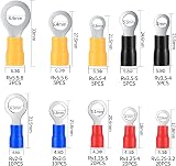 Vwoqiy 102 Pcs Electrical Wire Connectors Terminals Kit 4 Color RV1.25-8 view 2