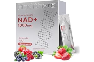 Haditheran NAD Supplement 1000mg Synergistic Blend with Nicotinamide Riboside, PQQ & Resveratrol - Premium Anti-Aging Supplement for Cellular Energy, Mental Clarity and Longevity (30 Packets)