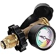 Rushare Propane Tank Gauge for 100 lb Propane Tank, Universal 100 lb Propane Tank Adapter, Fit POL to QCC1 / Type 1, for Prop