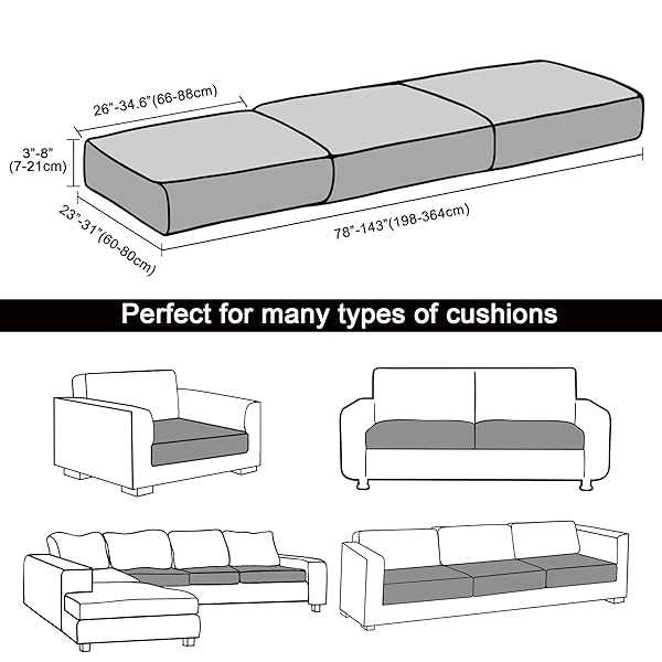3PCS STRETCH OUTDOOR CUSHION COVER PATIO CUSHION COVER SOFA CUSHION COVERS OUTDOOR FURNITURE CUSHION COVER REPLACEMENT OUTDOOR CUSHION SLIPCOVERS SOFA SEAT COVER OUTDOOR FURNITURE CUSHION COVER