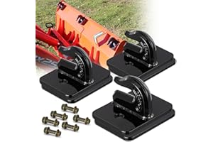 3/8" Tractor Bucket Hook Grade 70 Forged Steel TUZILLA Bolt On Grab Hook Tow Hook Mount with Backer Plate Flatbed Trailer Wre