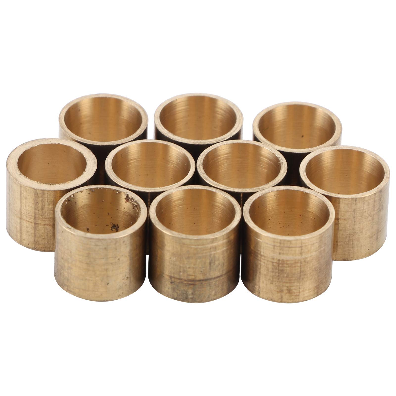 plplaaoo 10pcs Pool Cue Ferrules, Brass Billiards Cue Tips, Billiard Cue Tips Replacement, Snooker Copper Pool Ferrules Repair Tool Accessories, 9 mm, 9.5 mm, 10 mm (9MM no teeth)