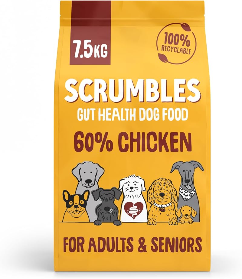 Scrumbles Natural Dry Dog Food 60% Free Run Chicken 7.5kg Gluten Free