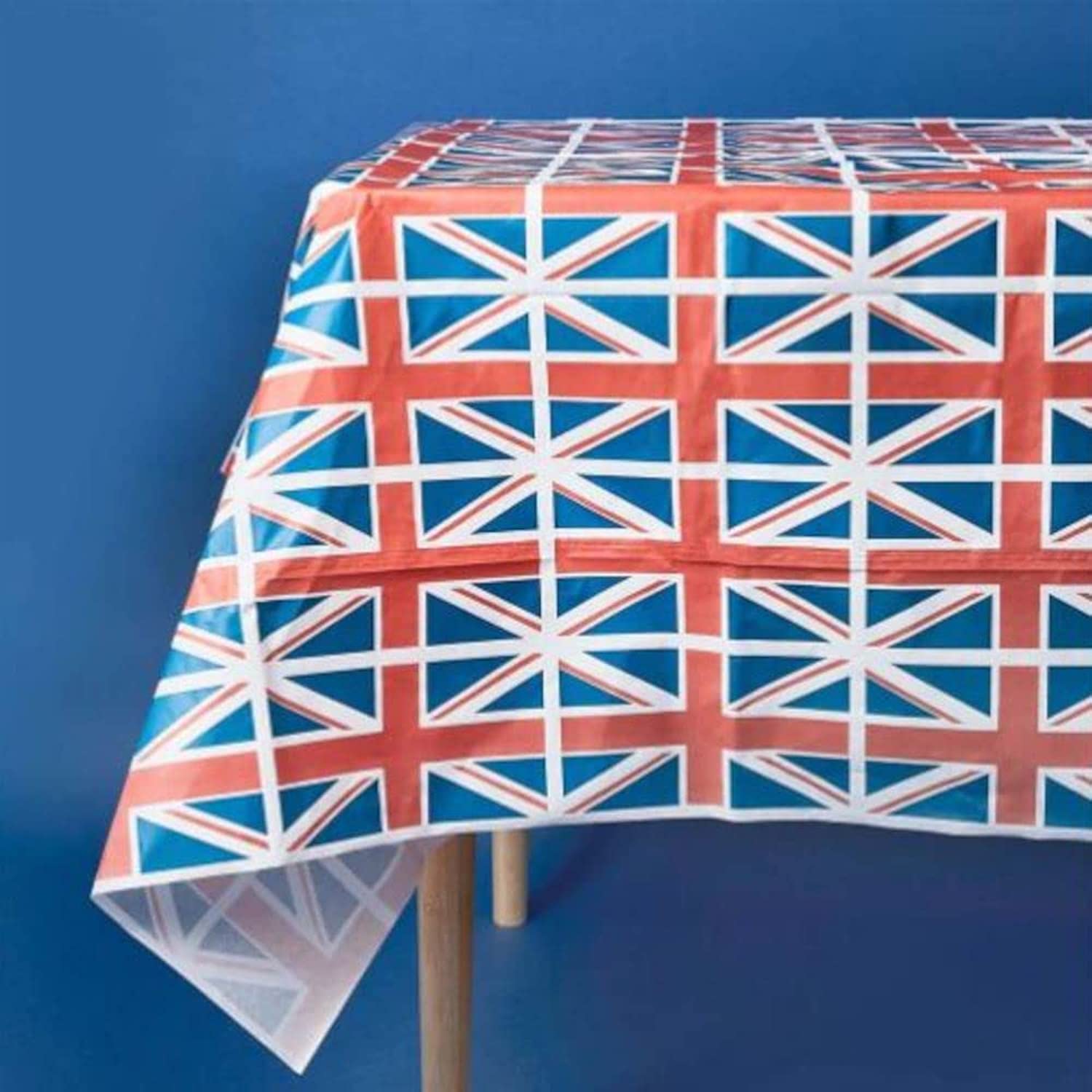 Club Green Union Jack Paper Tablecover, Queens Platinum Jubilee Party Table Cover, Royal Street Party, Jubilee Table Decorations 2.6 x 1.4m