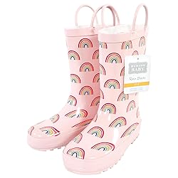 Hudson Baby Rain Boots, Pink Rainbows, 5 US Unisex