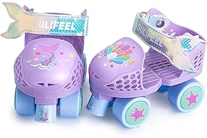 SULIFEEL Kids Adjustable Quad Roller Skates,Toddler Beginner Roller Skates for Girls and Boys Age 2-5 Years Old