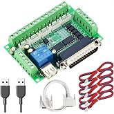 DAOKI DC 12-24V CNC 5-Axis Mach3 Interface Board with Optical Coupler, Parallel Port, USB, XH2.54 Cables for Stepper Motor Driver