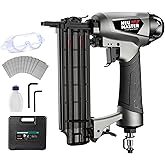 NEU MASTER Brad Nailer, Pneumatic 18 Gauge Nail Gun, Adjustable Drive Depth | Fires 5/8"- 2" inch Nail, Carrying Case &amp; 800pcs Nails, Works with Air Compressor(NOT Included), for Carpentry, Trim &amp; Crafts