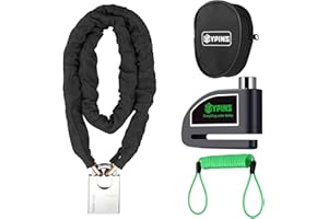 EYPINS Motorcycle Chain Locks with Alarm Disc Brake Lock,Bike Chain Lock 1.2M/4FT,Security Chain Lock Bicycle Lock Alarm Disc