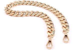 YICHAIN 25 Inch Trendy Chunky Metal Chain Purse Handle Shoulder Strap Replacement for Handbag (Gold)