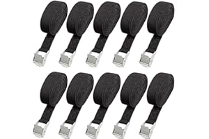 LISHINE 10 Pack Lashing Straps 16ft x 1" Tie Down Straps Cam Buckle Straps Heavy Duty Secure Straps up to 600 lbs for Kayak, Cargo, Luggage, Cinch, Canoe, Bicycles, Motorcycles, Truck